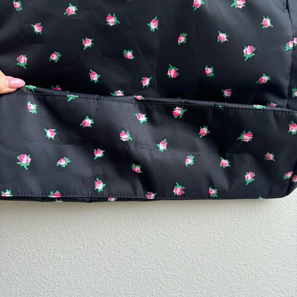 Victoria’s Secret Reversible Pink Black Stripe Floral Large Weekender Carry Tote - Picture 7 of 11